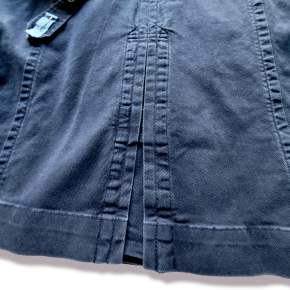 American Eagle Navy Blue Belted Trench Coat, L - Picture 8 of 9